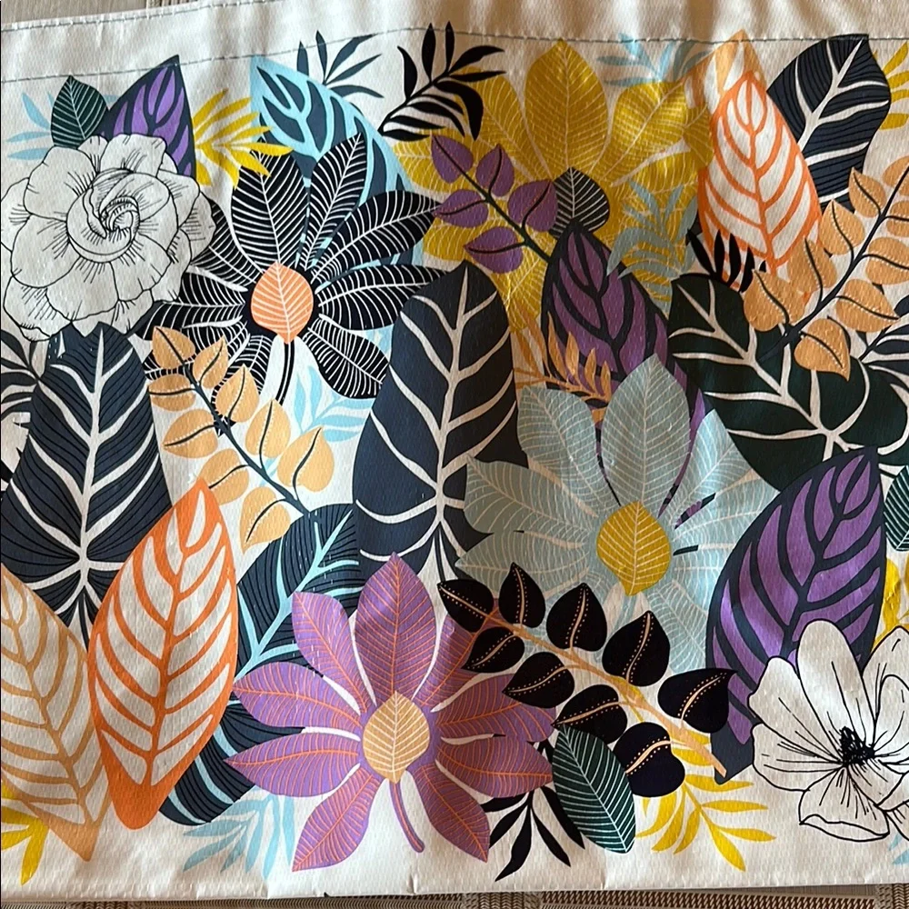 Vera Bradley Palm Floral Market Tote Bag with Multicolor Design NWT - Picture 2 of 10